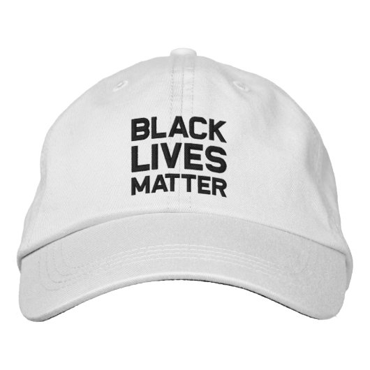 Casquette Brodée Black Lives Matt noir moderne typographie blanche (Devant)