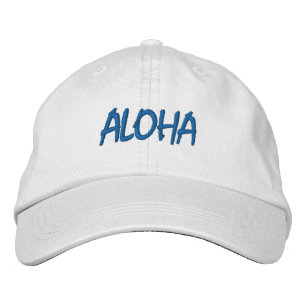 Casquette Brodée Bleu et blanc ALOHA