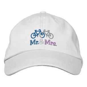 Casquette Brodée Bleu Et Rose Vélo Aimer Mariage Coeur