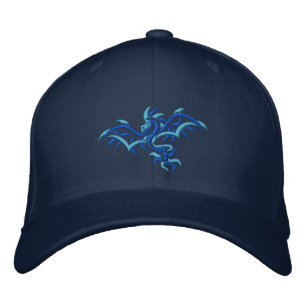 CASQUETTE BRODÉE BLEU SUR LE DRAGON BLEU