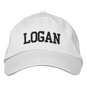 Casquette Brodée Bloc Monogramme Athlétique Noir Nom Personnalisé