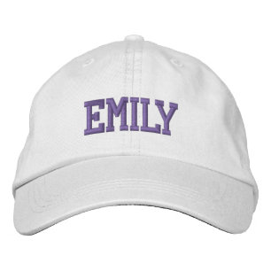 Casquette Brodée Blouson Athlétique Violet Monogramme Nom Personnal
