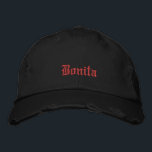 Casquette Brodée Bonita Noir Vieux Anglais Femmes<br><div class="desc">Bonita Black Old English Casquette de baseball brodée pour femmes</div>