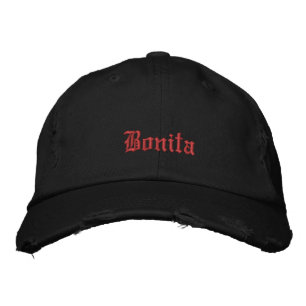 Casquette Brodée Bonita Noir Vieux Anglais Femmes