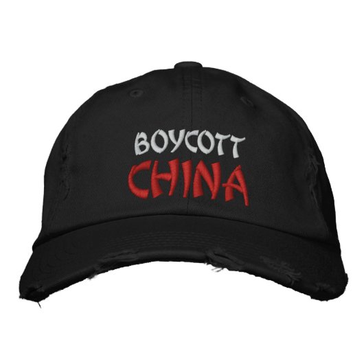 Casquette Brodée boycott de la Chine (Devant)