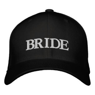 Casquette Brodée Bride texte blanc mariage noir