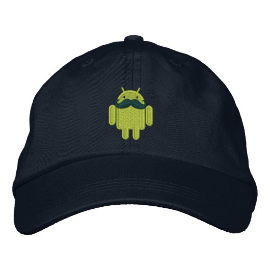 Casquette Brodée Broderie Android Robot Mustache (Devant)