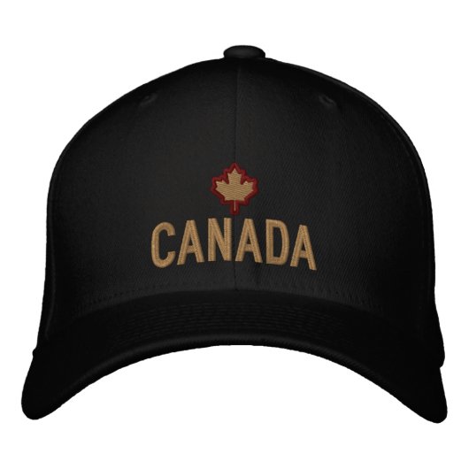 Casquette Brodée Broderie canadienne Canada de feuille d'érable (Devant)