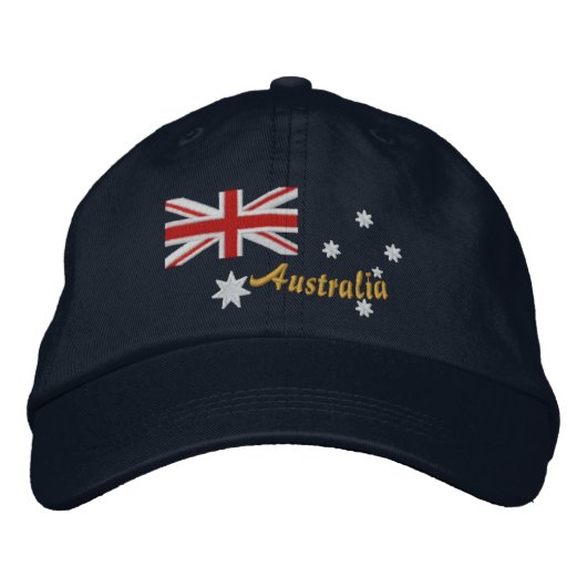 Casquette Brodée Broderie classique du drapeau australien (Devant)