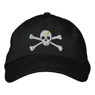 Casquette Brodée Broderie Crâne de Tonnerre Fluo Vert Crossbones
