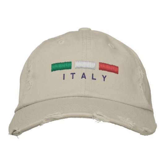 Casquette Brodée Broderie de drapeau de l'Italie (Devant)