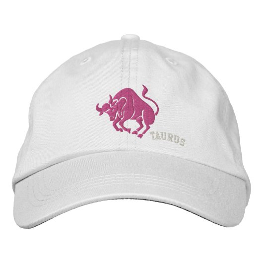 Casquette Brodée Broderie de symbole de zodiaque de Taureau (Devant)