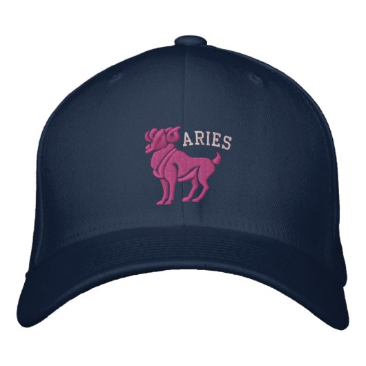 Casquette Brodée Broderie des signes Zodiac Aries 21 mars - 19 avri (Devant)
