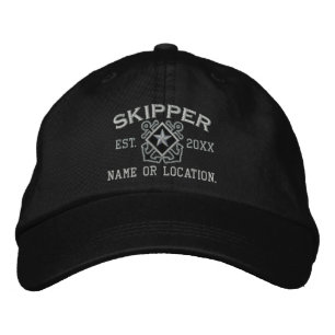 Casquette Brodée Broderie d'étoile nautique de skipper personnalisé