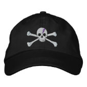 Casquette Brodée Broderie du crâne de crossbones pourpre (Devant)