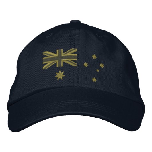 Casquette Brodée Broderie du drapeau australien Kaki (Devant)