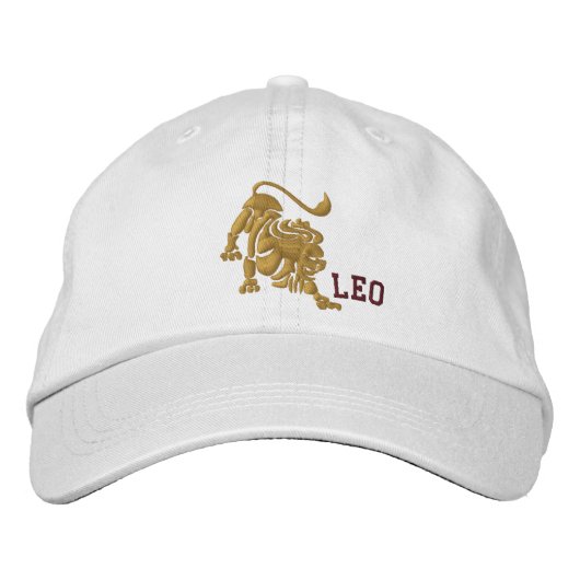Casquette Brodée Broderie Leo Zodiac Sign 23 juillet - 22 août (Devant)