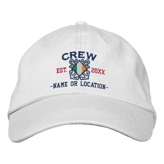 Casquette Brodée Broderie nautique de l'équipage du pavillon irland (Devant)