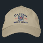 Casquette Brodée Broderie nautique personnalisée de capitaine de la<br><div class="desc">Un classique croisé ancre le style nautique avec un applique d'étoile, un casquette brodé personnalisé par coutume pour un capitaine des occasions spéciales. Employez le lien "demandent à ce concepteur" de nous contacter avec vos demandes spéciales de conception ou pour de l'aide avec n'importe quelle partie de votre personnalisation a...</div>