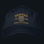Casquette Brodée Broderie nautique personnalisée d'étoile de<br><div class="desc">Un classique croisé ancre le style nautique avec un applique d'étoile, un casquette brodé par coutume pour un capitaine des occasions spéciales. Employez le lien "demandent à ce concepteur" de nous contacter avec vos demandes spéciales de conception ou pour de l'aide avec n'importe quelle partie de votre personnalisation a besoin....</div>