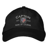 Casquette Brodée Broderie nautique personnalisée du capitaine améri (Devant)