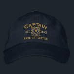 Casquette Brodée Broderie Personnalisée du capitaine de mer Nautica<br><div class="desc">Un classique croisé ancre le style nautique avec une application en étoile,  un casquette personnalisé brodé pour un capitaine d'occasions spéciales. Utilisez le lien "Demandez à ce concepteur" pour nous contacter avec vos demandes de design spécial ou pour obtenir de l'aide pour répondre à vos besoins de personnalisation.</div>