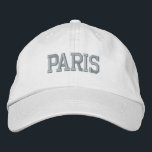 Casquette Brodée Broderie rose de PARIS sur blanc<br><div class="desc">CASQUETTE en coton blanc brodé rose PARIS. Un cadeau merveilleux pour tous ceux qui aiment Paris France ! Si vous préférez avoir votre texte personnel, il vous suffit de cliquer sur le bouton "Personnaliser ce modèle" pour entrer votre choix de texte personnalisé. La broderie est également personnalisable à d'autres choix...</div>