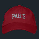 Casquette Brodée Broderie rose PARIS en rouge<br><div class="desc">CASQUETTE de coton rouge brodé rose PARIS. Un cadeau merveilleux pour tous ceux qui aiment Paris France ! Si vous préférez avoir votre texte personnel, il vous suffit de cliquer sur le bouton "Personnaliser ce modèle" pour entrer votre choix de texte personnalisé. La broderie est également personnalisable à d'autres choix...</div>