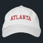 Casquette Brodée Broderie rouge Atlanta en blanc<br><div class="desc">Broderie Rouge Atlanta sur casquette en coton blanc. Fait un cadeau merveilleux pour tous ceux qui aiment Atlanta GA! Si vous préférez avoir votre texte personnel, il vous suffit de cliquer sur le bouton "Personnaliser ce modèle" pour entrer votre choix de texte personnalisé. La broderie est également personnalisable à d'autres...</div>
