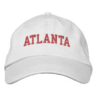 Broderie rouge Atlanta en blanc