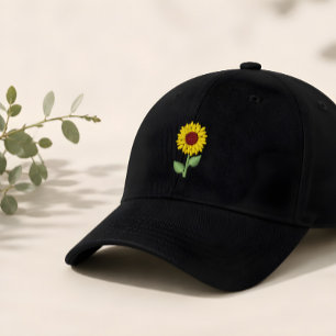 Casquette Brodée broderie tournesol brodé 
