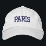 Casquette Brodée Broderie violette PARIS en blanc<br><div class="desc">CASQUETTE en coton blanc brodé couleur violet foncé PARIS. Un cadeau merveilleux pour tous ceux qui aiment Paris France ! Si vous préférez avoir votre texte personnel, il vous suffit de cliquer sur le bouton "Personnaliser ce modèle" pour entrer votre choix de texte personnalisé. La broderie est également personnalisable à...</div>