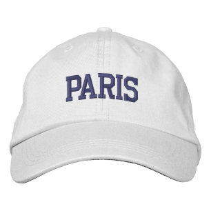 Casquette Brodée Broderie violette PARIS en blanc