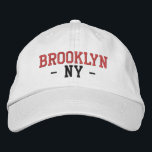 Casquette Brodée BROOKLYN NY Preppy Rouge noir sur blanc<br><div class="desc">Preppy BROOKLYN NY Brodé en rouge et noir sur casquette en coton blanc. Les couleurs de broderie sont personnalisables à d'autres choix de couleurs en cliquant sur le bouton "Modifier la conception". Vous pouvez également choisir la couleur du casquette sur la page principale de l'article.</div>