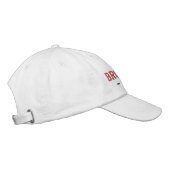 Casquette Brodée BROOKLYN NY Preppy Rouge noir sur blanc (Droite)