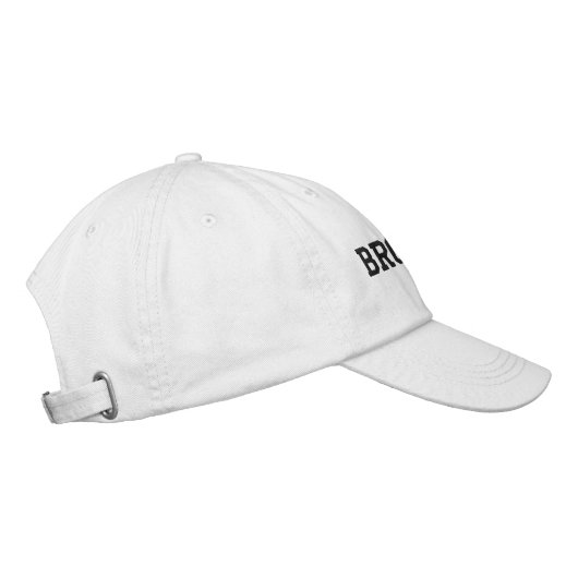 Casquette Brodée BROOKLYN NY Simple noir sur blanc (Droite)