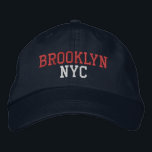 Casquette Brodée BROOKLYN NYC sur la marine<br><div class="desc">BROOKLYN NYC broderie rouge et bleu clair sur casquette en coton marine. La broderie est personnalisable à d'autres choix de couleurs en sélectionnant le bouton "Modifier la conception" de l'outil. Vous pouvez également choisir la couleur du casquette sur la page principale de l'article.</div>