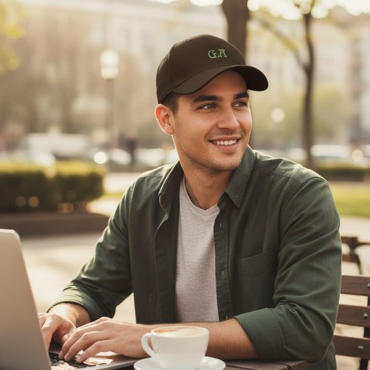Casquette Brodée Brown Embroidered Cap with Personalized Initials 