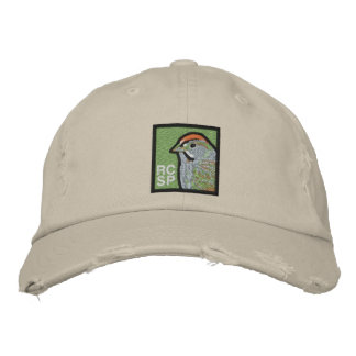 Casquette Brodée Bruant à couronne rousse.