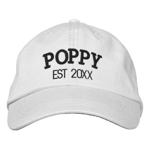 Casquette Brodée Cadeau personnalisé grand-père Poppy Texte personn