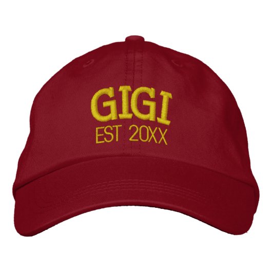 Casquette Brodée Cadeau Personnalisé Mamie Gigi Texte Personnalisé (Devant)