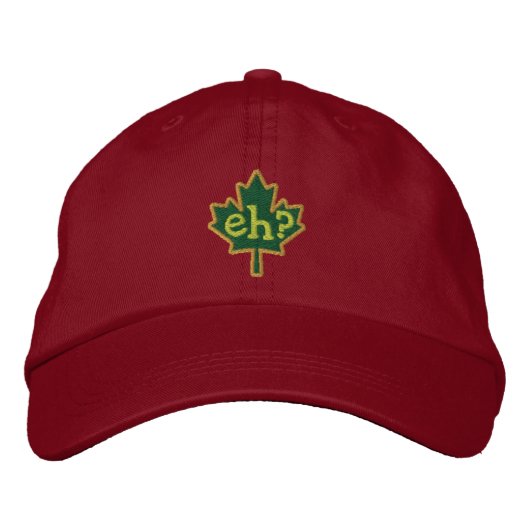 Casquette Brodée Canadien hein ? Feuille d'érable de broderie (Devant)