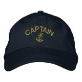Casquette Brodée Capitaine Avec Ancre (Devant)