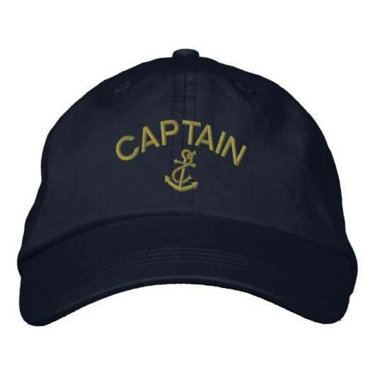 Casquette Brodée Capitaine Avec Ancre (Devant)