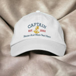 Casquette Brodée Capitaine Avec Ancre Personnalisée<br><div class="desc">Capitaine casquette brodé .. idéal pour les marins .. Premier Mate et corde et ancre casquette personnalisé de Ricaso</div>