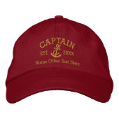 Casquette Brodée Capitaine Avec Ancre Personnalisée (Devant)
