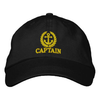Casquette Brodée Capitaine avec le motif d'ancre de marins
