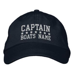 Casquette Brodée Capitaine Avec Nom De Bateau Personnalisé