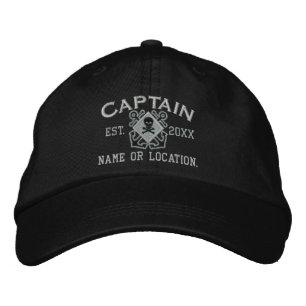 Casquette Brodée Capitaine de mer personnalisée Nautical Crossbones