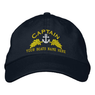 Casquette Brodée Capitaine de yacht et ancre de navires